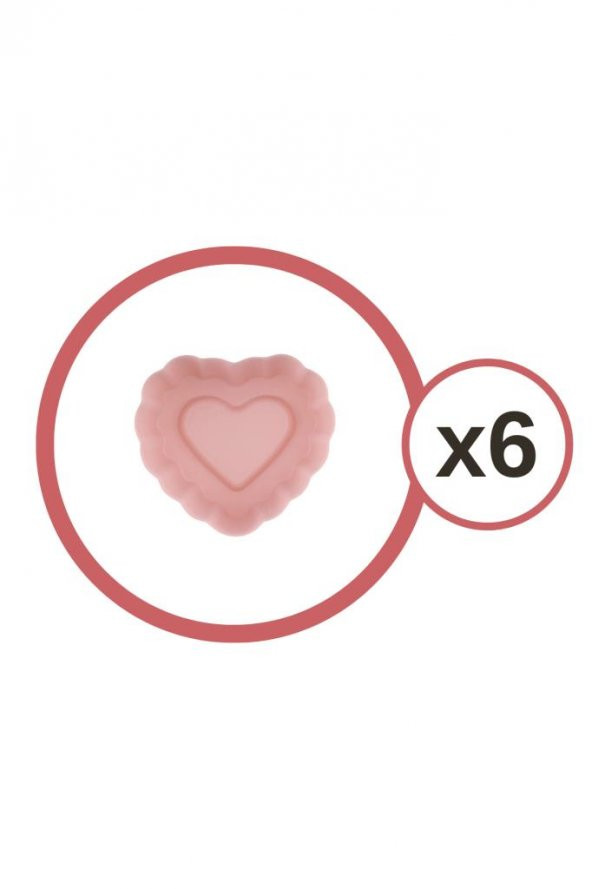 Onikiden Silicolife Airfryer Silikon Kalp Muffin Kek Kalıbı 6’lı- Tüm Hava Fritözleriyle Uyumlu SL11 - 12