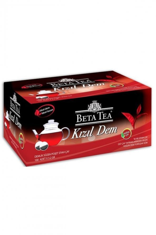 Beta   TEA KIZIL DEM SİYAH DEMLİK SÜZEN POŞET 100 X 3.2 G