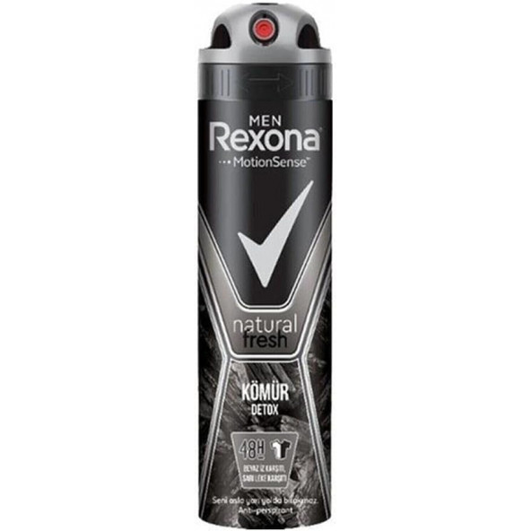 Rexona Men Erkek Sprey Deodorant Natural Fresh Kömür Detox Ter Kokusuna Karşı Koruma 150 ML