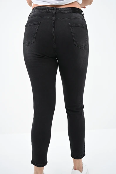 Kadın Büyük Beden Füme Jean Pantolon 6188-23 - 5