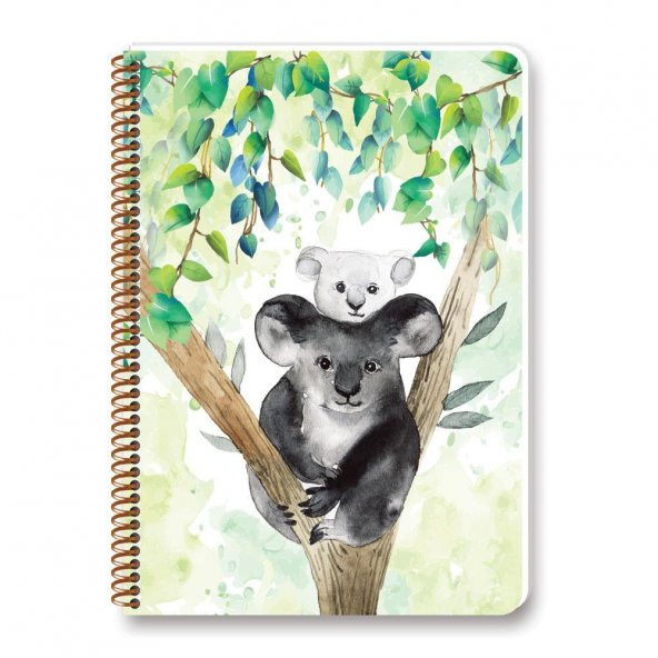 Keskin Color A4 Bambu Plastik Kapak 100 Yaprak Kareli Spiralli Defter - 2