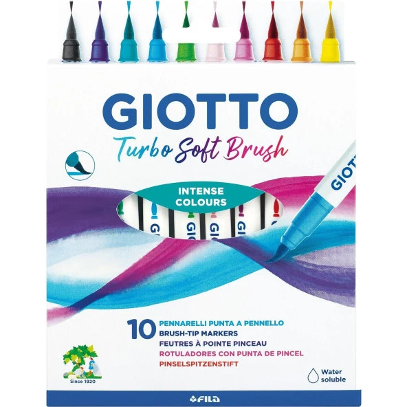 Giotto Turbo Soft Brush Marker Fırça Uçlu Kalem 10 Renk