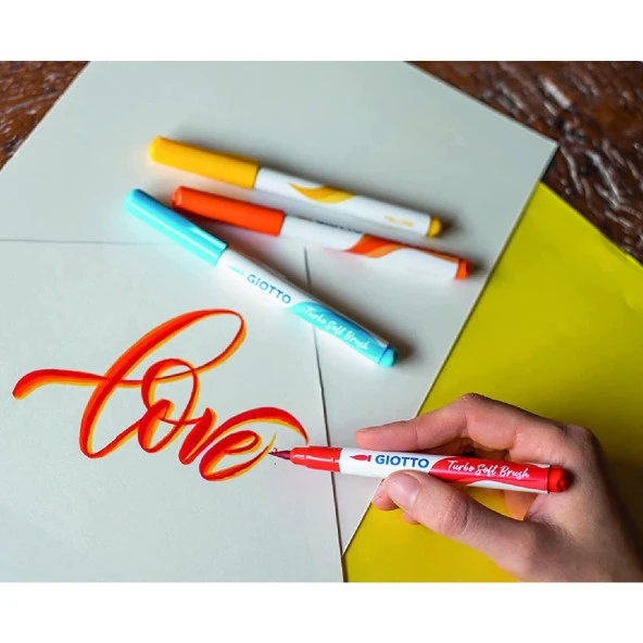 Giotto Turbo Soft Brush Marker Fırça Uçlu Kalem 10 Renk - 8