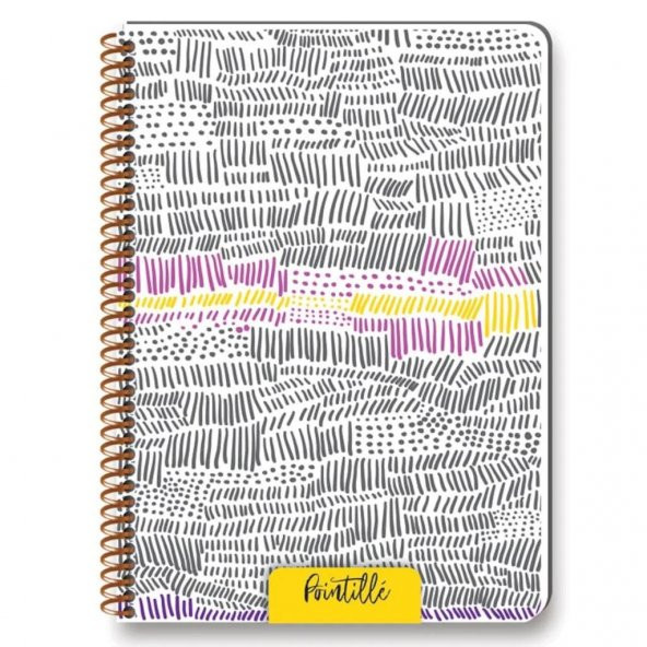 Keskin Color Pointille 20x28cm Plastik Kapak 80 Yaprak Kareli Spiralli Defter - 3
