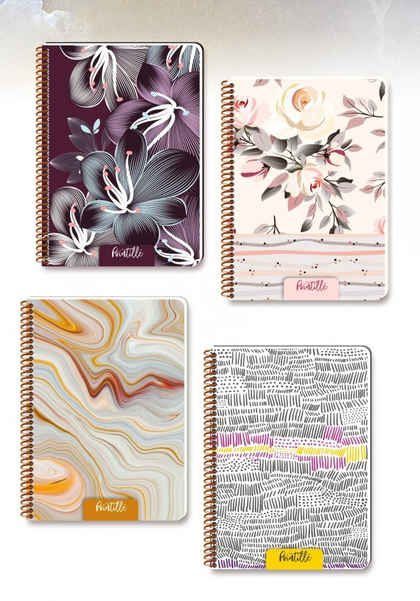 Keskin Color Pointille 20x28cm Plastik Kapak 80 Yaprak Kareli Spiralli Defter - 10