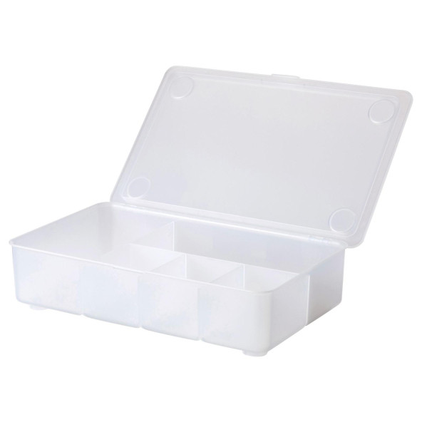 IKEA GLIS KAPAKLI BÖLMELİ KALEMLİK KUTU ŞEFFAF 34X21 CM - 2
