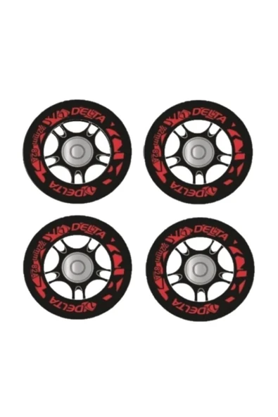delta 72 MM Silikon Tekerlek ve Rulmanlı 4 Adet Paten Tekerleği Seti 72mm - 2