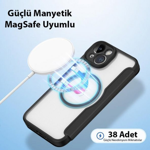 Coofbe Kart Bölmeli Cüzdanlı Manyetik Magsafe Uyumlu iPhone 14 Plus Kılıf İphone Cüzdan Kartlık Kılıf - 8