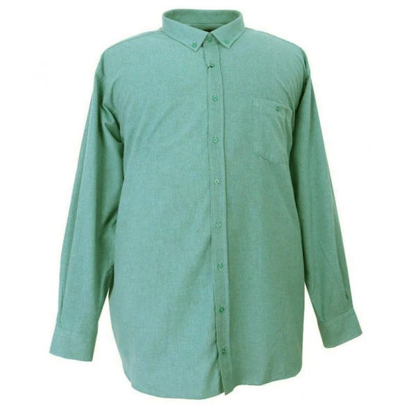 Mervsimlik Büyük Beden Battal Boy 8XL Pamuklu Oduncu Gömlek Yeşil