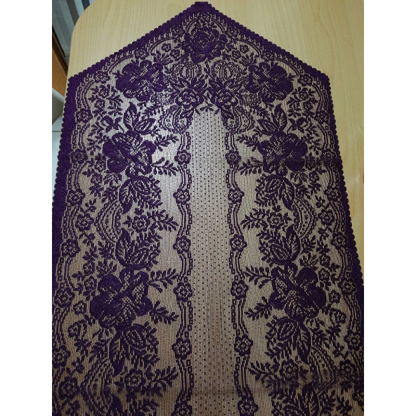 Örme Pano Şömen - 45 x 90 cm - Renk-Koyu Mor - Leke Tutmaz - 5