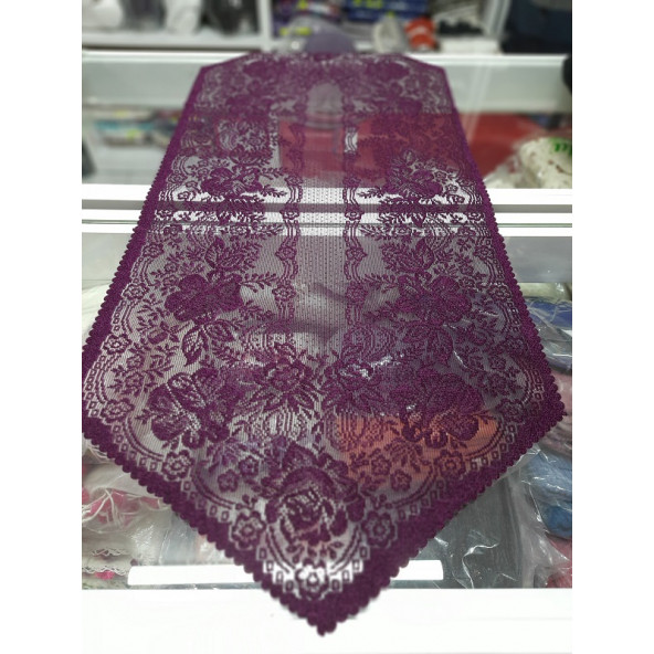 Örme Pano Şömen - 45 x 90 cm - Renk-Koyu Mor - Leke Tutmaz - 6