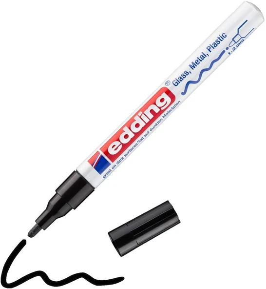 Edding 751 Parlak Boya Kalemi 1-2mm Yuvarlak Uç Siyah