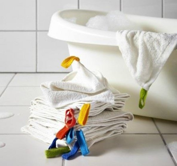 IKEA KRAMA 10 ADET 30X30 CM HAVLU SETİ BEBEK EL HAVLUSU PEÇETE - 5