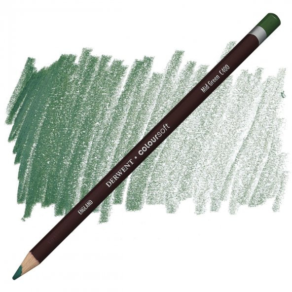 Derwent Coloursoft Mi̇d Green C400