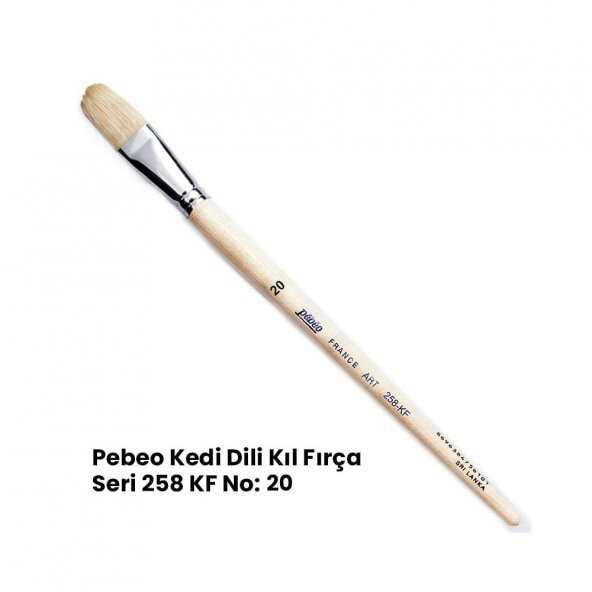 Pebeo France Art 258Kf Beyaz Kıl Yassı Kedi Dili Fırça No:20