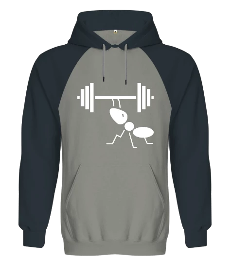 Sporcu Karınca, Fitness, Spor Orjinal Reglan Hoodie Unisex Sweatshirt