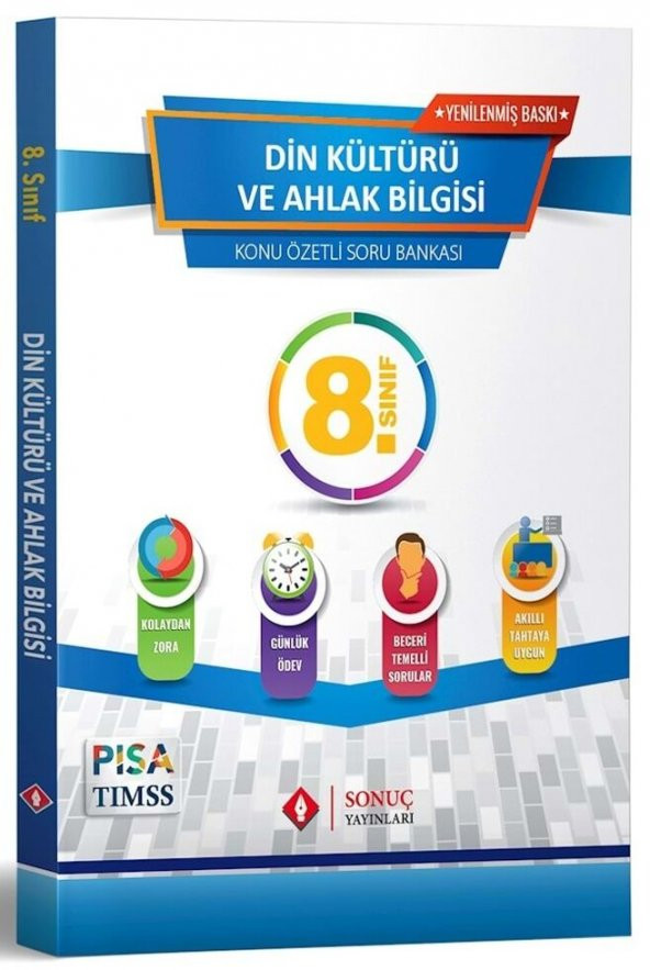 Sonuç Yayınları 8. Sınıf Din Kültürü ve Ahlak Bilgisi Konu Özetli Soru Bankası Yenilenmiş Baskı