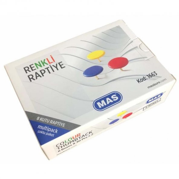 Mas Multipack Renkli Raptiye PVC Kaplı 8x40=320 Adet 1663