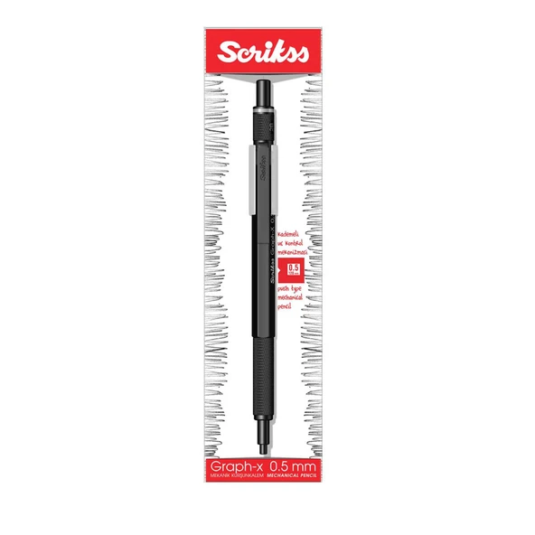Scrikss Graph-X Metal Color Versatil 0,5 mm Siyah - 8