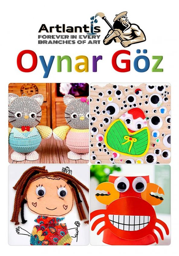 Oynar Göz Siyah 8 mm 50 li 1 Paket Oynayan Göz 8mm Hobi Tasarım Anasınıfı Kreş Etkinlik Elişi - 6