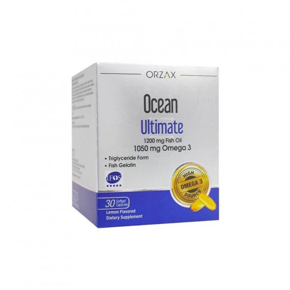 Ocean Ultimate 1200 mg Balık Yağı 1050 mg Omega3 Limon Aromalı Takviye Edici Gıda 30 Kapsül