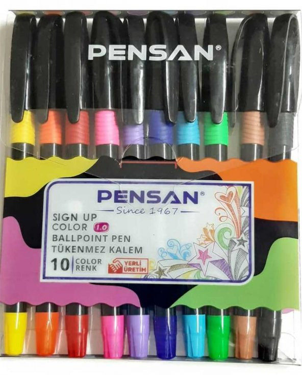 Pensan Tükenmez Kalem 10 Renk - 2