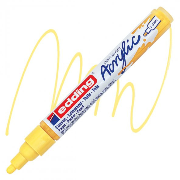 Edding 5100 Akrilik Markör 2-3mm Yuvarlak Uç Pastel Sarı