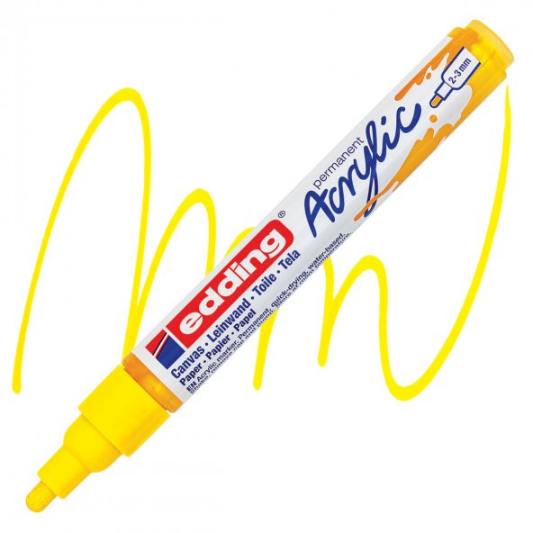 Edding 5100 Akrilik Markör 2-3mm Yuvarlak Uç Trafi̇k Sarı