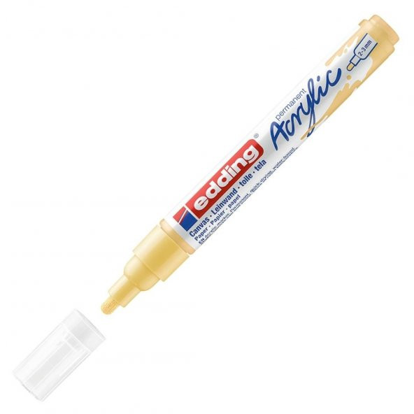 Edding 5100 Akrilik Markör 2-3mm Yuvarlak Uç Pastel Sarı - 2