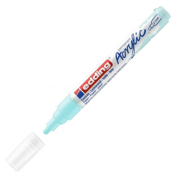 Edding 5100 Akrilik Markör 2-3mm Yuvarlak Uç Pastel Mavi̇ - 2