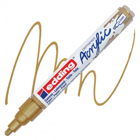 Edding 5100 Akrilik Markör 2-3mm Yuvarlak Uç Altın
