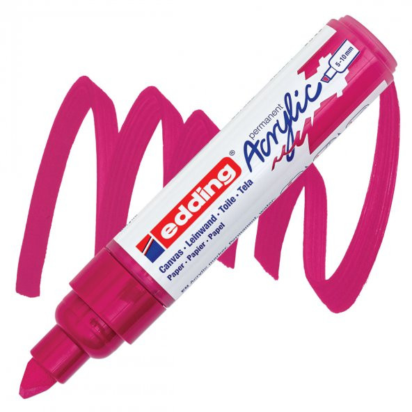 Edding 5000 Akrilik Boyama Markörü 5-10 mm Kesik Uç Telemagenta - 4