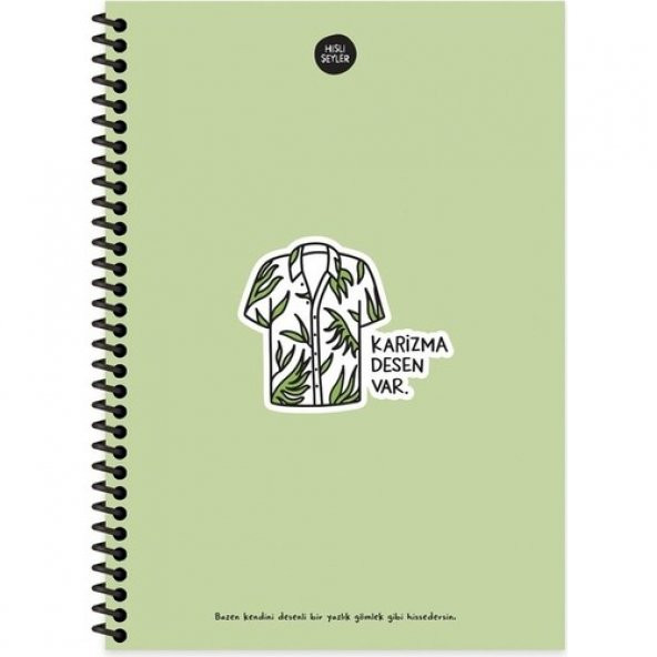 Keskin Color Hisli Şeyler 17X24 100 Yp Kareli Spiralli Sert Kapak Defter -Karizma - 2