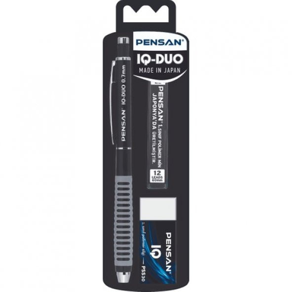 Pensan Versatil 0.7 Iq Duo Silgi+Min Set 4008 - Siyah - 2