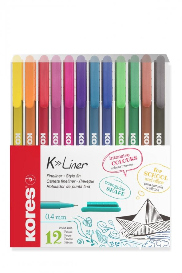 Fineliner 0.4 Mm Ince Uçlu Yazı Ve Çizim Kalemi 12’li Set - 6