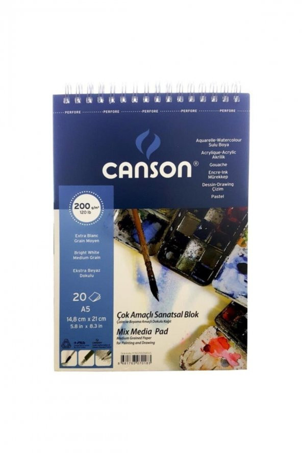 Çok Amaçlı Sanatsal Blok Mix Media Pad 200gr A5 20 Yaprak - 2
