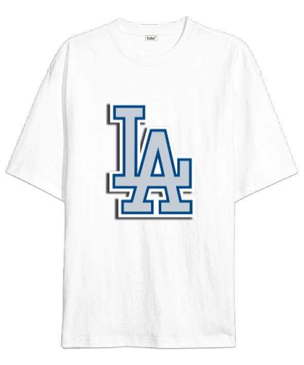 Los Angeles LA Baskılı Oversize Unisex Tişört