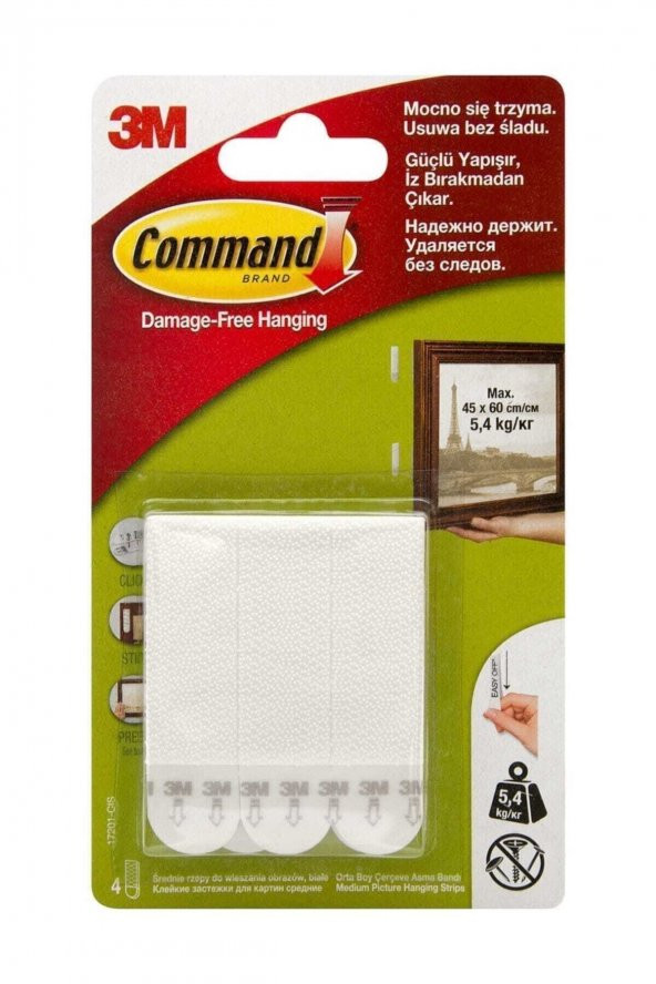 Command  Orta Boy Cırt Cırt Bant (17201-4Pk)