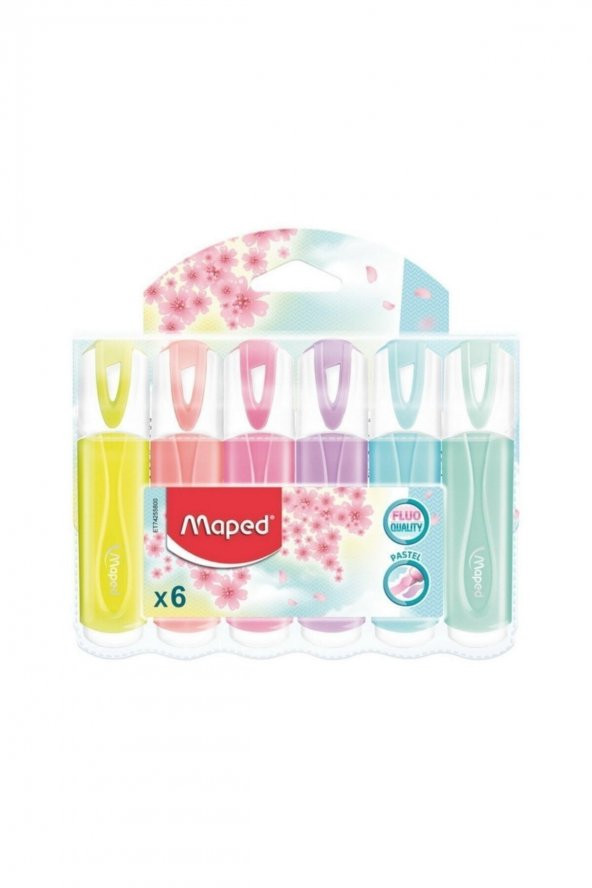 Maped Fosforlu Kalem Pastel Renk 6lı Set