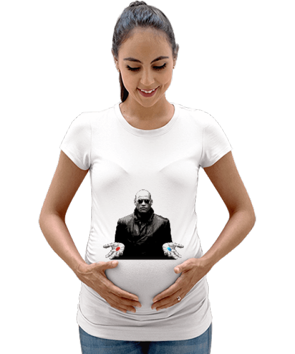 Matrix tasarımı Kadın Hamile Tişört