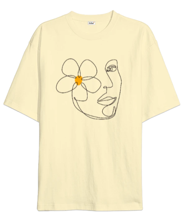 Çiçek kadın Oversize Unisex Tişört