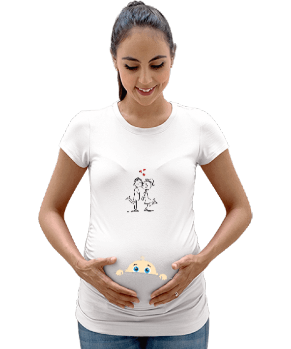 Anne bebek Kadın Hamile Tişört