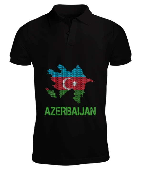 Azerbaycan,Azerbaycan ve Türkiye,Azerbaycan Bayrağı,Türkiye Bayrağı. Erkek Kısa Kol Polo Yaka