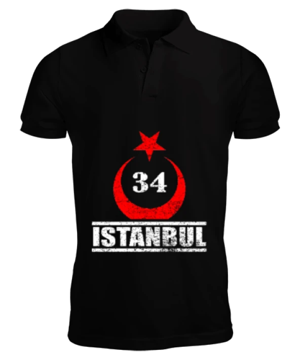 istanbul, istanbul şehir,Türkiye,Türkiye bayrağı. Erkek Kısa Kol Polo Yaka
