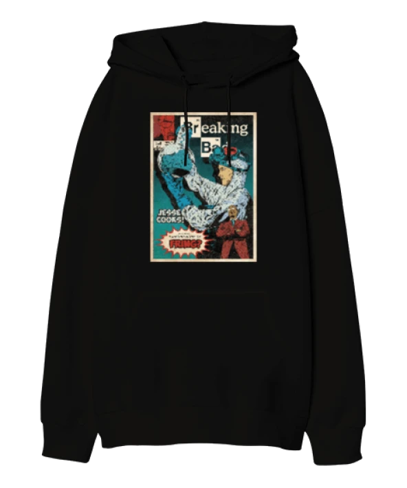 Breaking Bad Tasarım Baskılı Oversize Unisex Kapüşonlu Sweatshirt