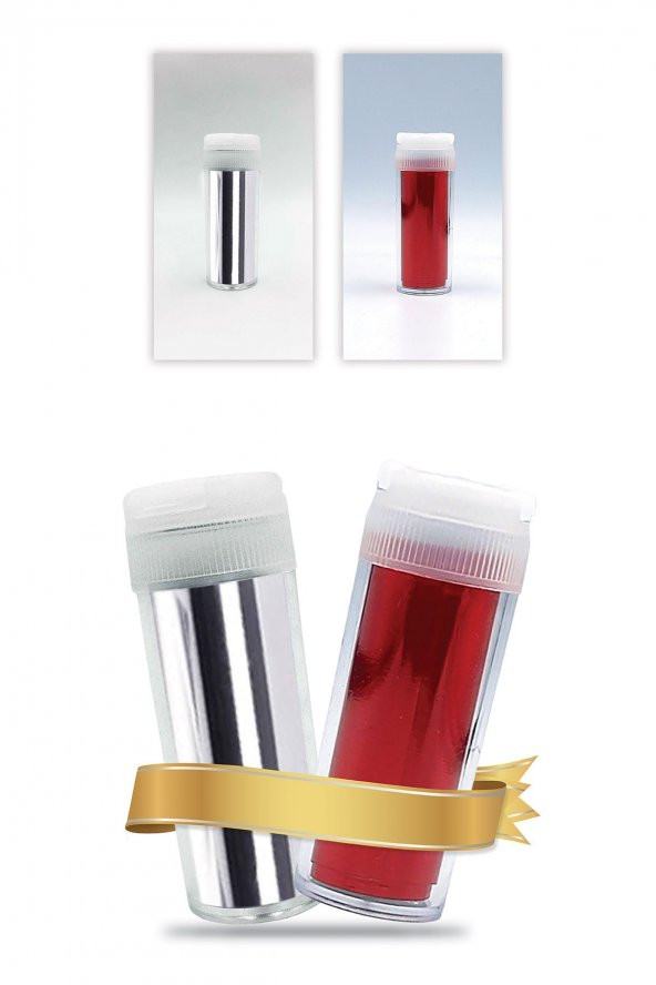 Gümüş , Kırmızı 2li Set,Transfer Tırnak Dövmesi ART-590