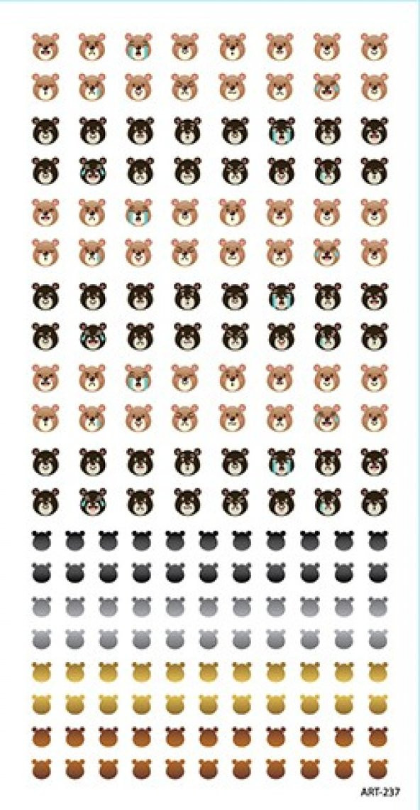 Ayıcık Tırnak Dövmesi,Tırnak Tattoo,Nail Art ,Tırnak Sticker - 2