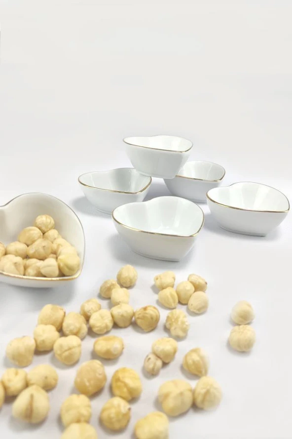 Digithome Porselen 6lı Kalpli Kase Yaldızlı 7 Cm - H-7G 66906 - 2