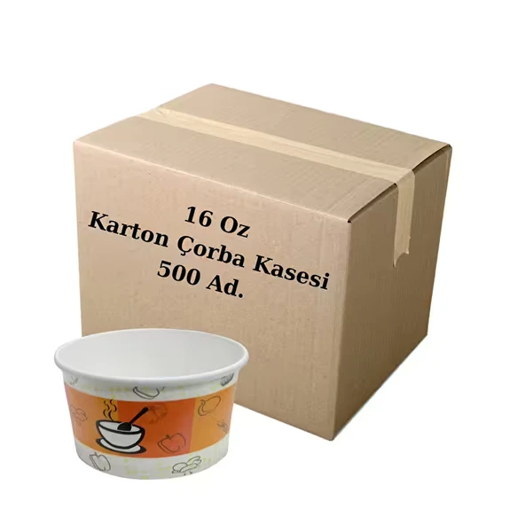 16 oz Kapaklı Karton Çorba Kasesi Koli