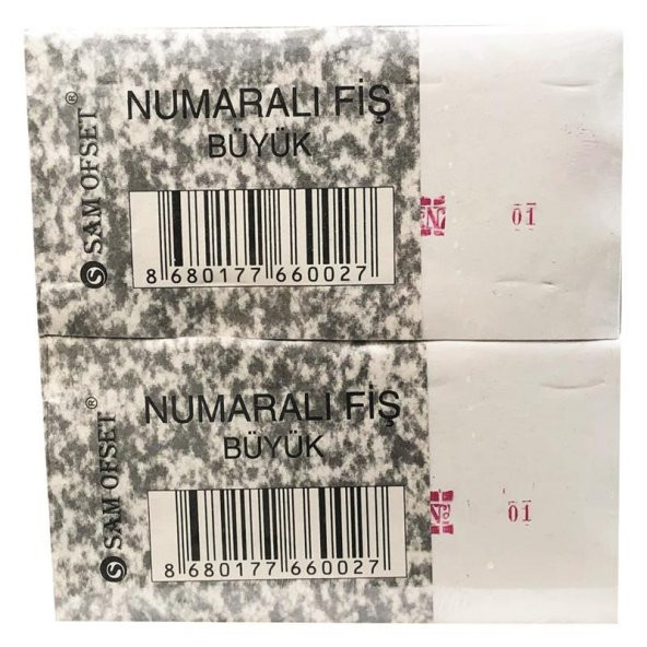 Büyük Numaralı Fiş  24 Adet ürün görseli